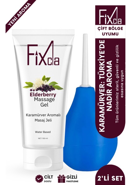 Karamürver Aromalı Su Bazlı Kayganlaştırıcı Jel 100 ml + Mavi Anal Temizlik Pompası 2’li Set