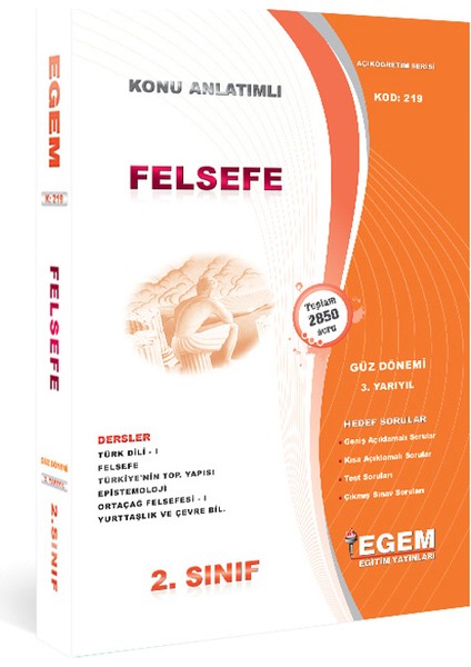 Aöf 2. Sınıf Felsefe Güz Dönemi Konu Anlatımlı Soru Bankası