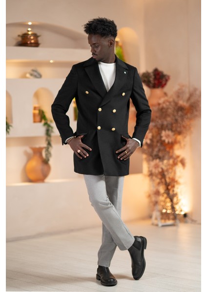 Italyan Yaka Yünlü Kruvaze Kaşe Kaban modelleri