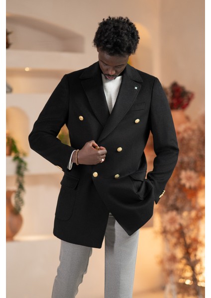 Italyan Yaka Yünlü Kruvaze Kaşe Kaban indirimleri