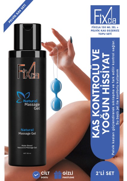 Doğal Jel 150 ml + Kadınlara Özel Kas Egzersiz Topu – Su Bazlı, Cilt Dostu, Doğal Hissiyat