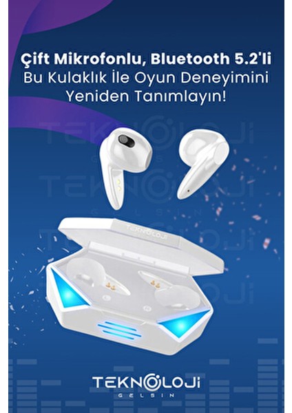TG-G20 Kulaklık Kablosuz Kulakiçi Ergonomik Tasarım 5.2 Bluetooth RGB Işıklı