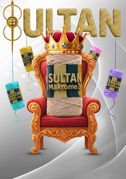 Sultan Makrome 3 – 100 gr | 42 Renk Seçeneği | Parlak ve Dayanıklı El Işi & Hobi Ipi Kahve