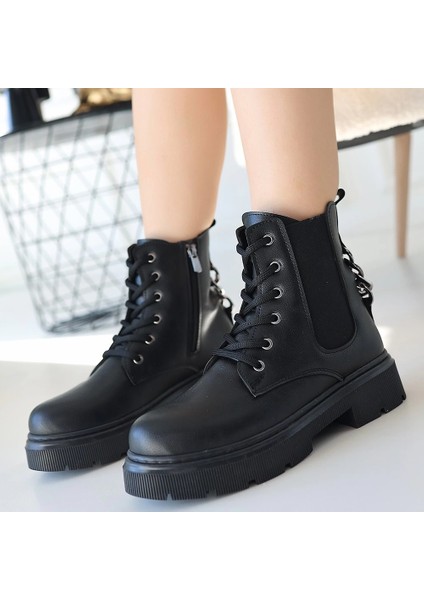 Harte Siyah Cilt Bağcıklı Bot fırsatları