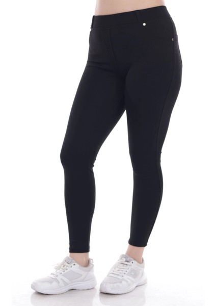 Kadın Cep Detaylı Büyük Beden Tayt Pantolon