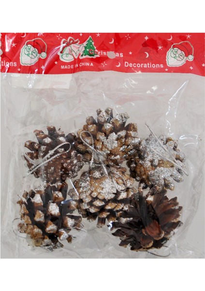 Yılbaşı Ağaç Süsü Kozalak 4 cm 6lı