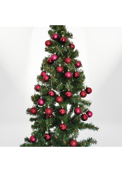 Yılbaşı Ağaç Süsleme Seti 72 Parça -Bordo- fiyatları