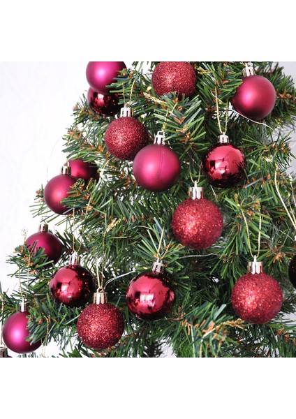 Yılbaşı Ağaç Süsleme Seti 72 Parça -Bordo- modelleri