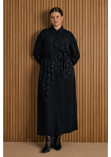 Çiçek Jakar Desenli Bağcıklı Viscon Elbise fiyatları