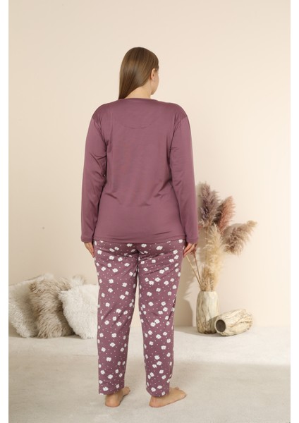 Sandy Soft Termal Kumaş Büyük Beden Kışlık Kadın Pijama Takımı 1300 indirimleri