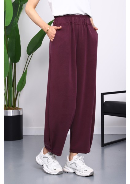 Mürdüm Bel Lastikli Cepli Pantolon fırsatları
