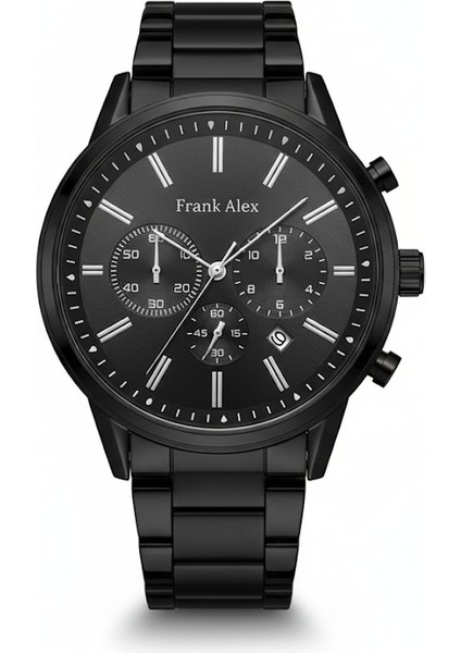 Erkek Kol Saati Siyah Renk, Siyah Kadran - Şık Metal Kordon, 2 Yıl Garantili