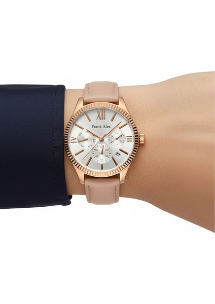 Kadın Kol Saati Altın Renk, Gümüş Kadran - Şık Deri Kordon, 2 Yıl Garantili modelleri