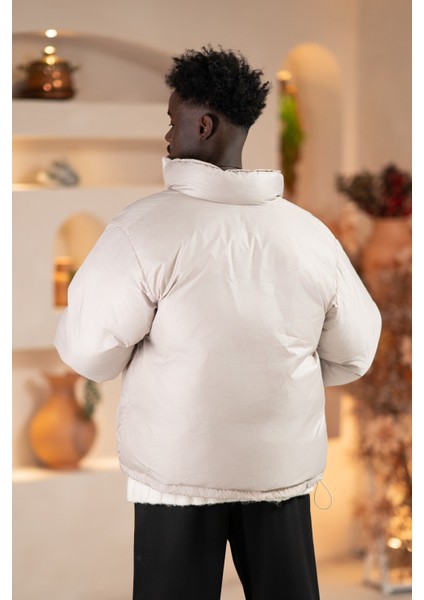 Oversize (Bol Kesim) Dik Yaka Fermuar Kapamalı Şişme Mont indirimleri