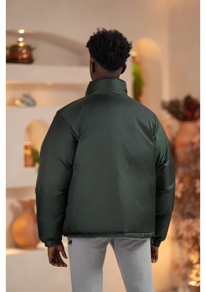 Oversize (Bol Kesim) Dik Yaka Fermuar Kapamalı Şişme Mont indirimleri