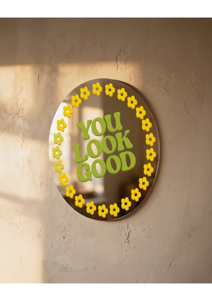 Mood Ayna Look Good - Tasarım Ayna, Pinterest Dekoru, Dekoratif Baskılı Ayna, Yazılı Ayna modelleri