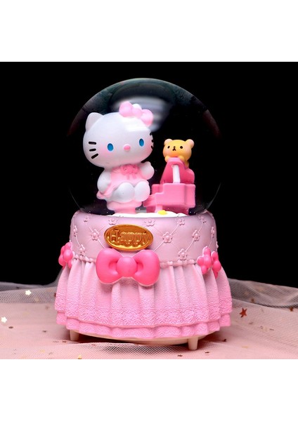 Hello Kitty Happy Temalı Orta Boy Işıklı Müzikli Kar Küresi modelleri