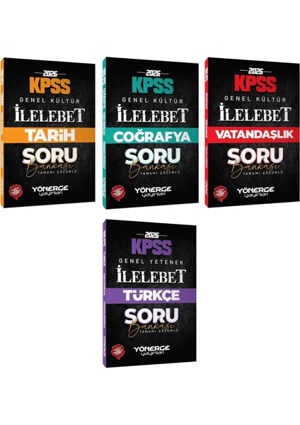 Yönerge 2026 Kpss Tarih + Coğrafya + Vatandaşlık + Türkçe Ilelebet Soru Bankası 4 Lü Set Yönerge Yayınları