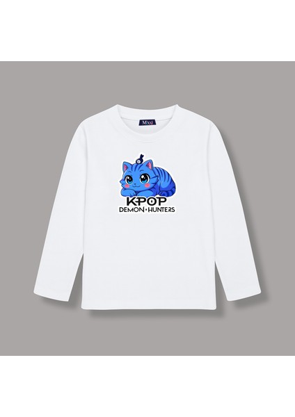 Kpop Demon Hunters Derpy Uzun Kollu Baskılı Kız Çocuk Tişört (4-13 Yaş)