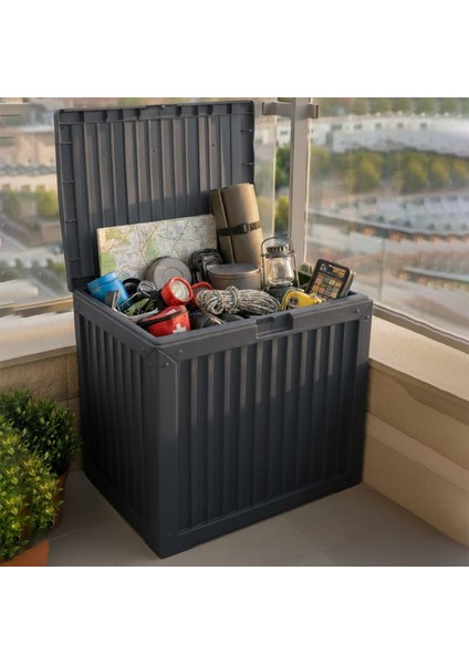 Çok Amaçlı Sökülebilir Kapaklı Kilitlenebilir Bahçe Balkon Kamp Sandığı Depolama Sandığı 130 Lt fiyatları