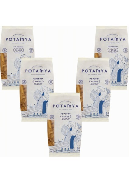 Glutensiz Konvansiyonel Sarı Mercimek Penne X5