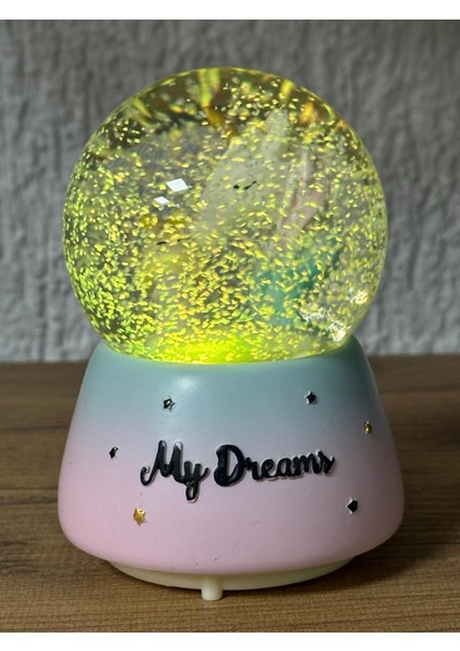 Unicorn ve Sevimli Kız Temalı Işıklı Müzikli Kar Püskürtmeli Orta Boy Pilli Kar Küresi fiyatları