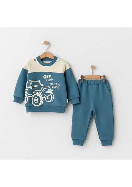 Erkek Bebek %100 Pamuklu Eşofman Takımı 2'li Alt -Üst Takım