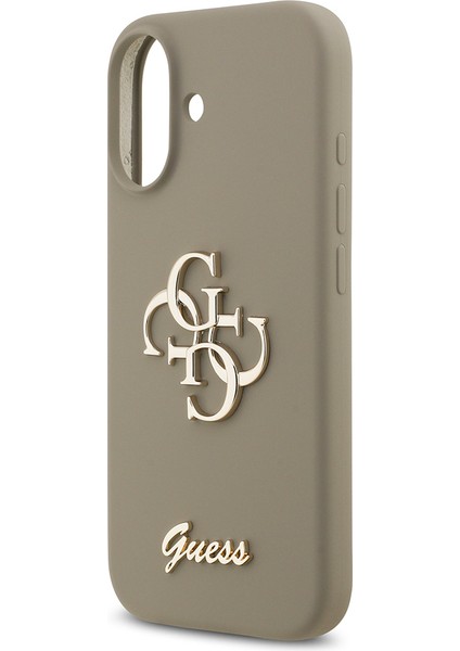 iPhone 17 Uyumlu Kılıf Guess Orjinal Lisanslı Grained Yazı Logolu Kapak Kahverengi