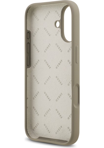iPhone 17 Uyumlu Kılıf Guess Orjinal Lisanslı Grained Yazı Logolu Kapak Kahverengi