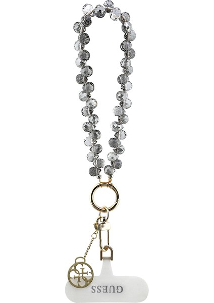 Orjinal Lisanslı 4g Metal Logolu Kristal Taşlı Telefon Bilek Askı Zinciri Siyah