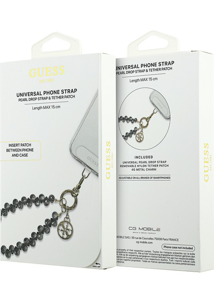 Orjinal Lisanslı 4g Metal Logolu Kristal Taşlı Telefon Bilek Askı Zinciri Siyah fırsatları