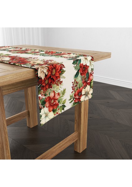 Dijital Baskılı Runner - Yılbaşı / Christmas Desenli - 140X40 cm fırsatları