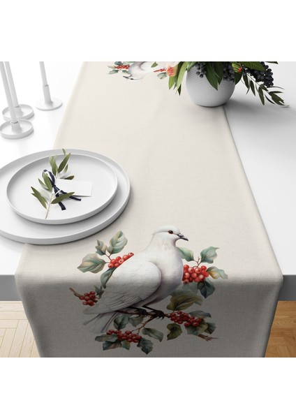 Dijital Baskılı Runner - Yılbaşı / Christmas Desenli - 140X40 cm