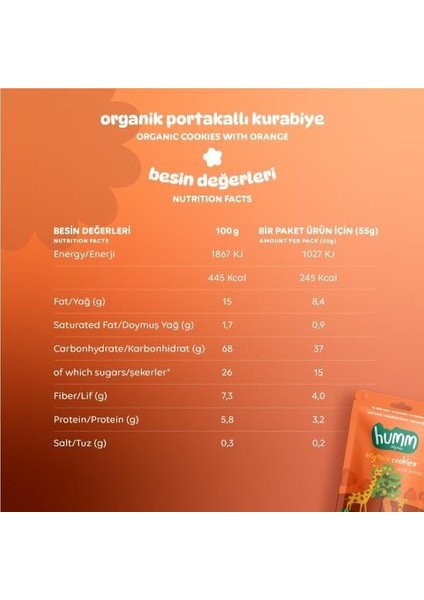 Humm Organik Vegan Portakallı Kurabiye 55 gr modelleri