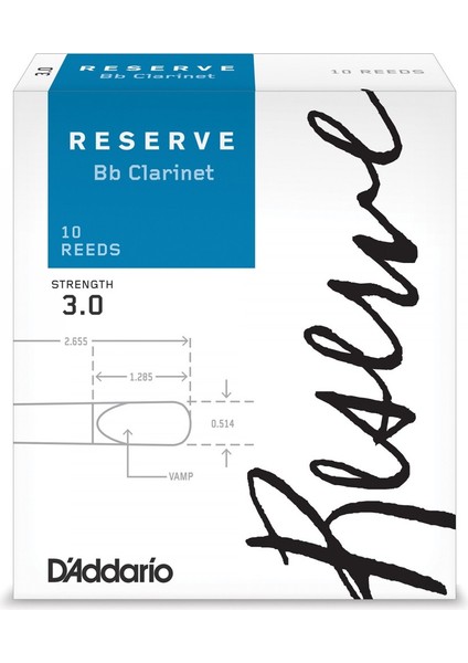 D'addario Woodwinds Reserve DCR1030 Sib Klarnet Kamışı No:3