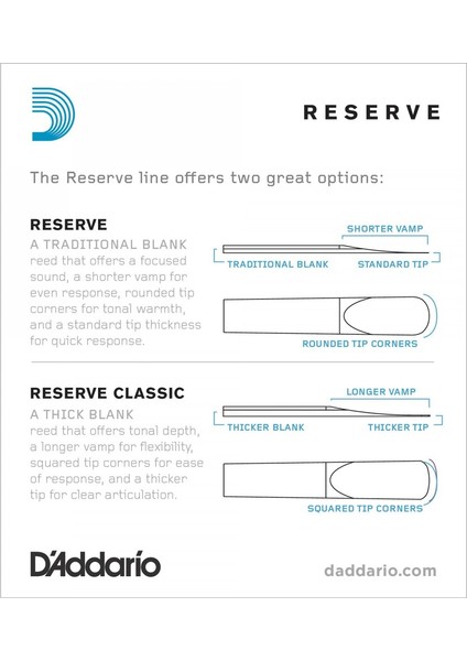 D'addario Woodwinds Reserve DCR1030 Sib Klarnet Kamışı No:3 fiyatları