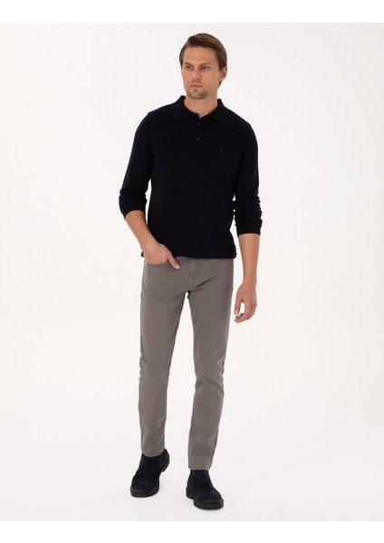 Erkek Vizon Slim Fit Jean Pantolon 50317248-VR052