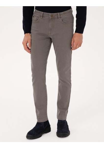 Erkek Vizon Slim Fit Jean Pantolon 50317248-VR052 fiyatları