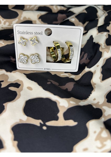 Çelik 6lı Küpe Seti