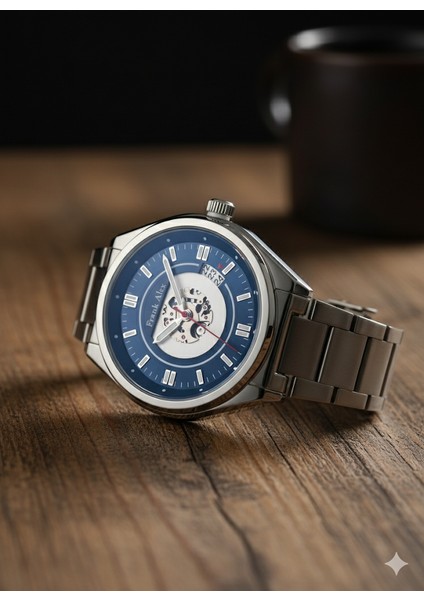 Erkek Kol Saati Antrasit Renk, Mavi Kadran - Şık Metal Kordon, 2 Yıl Garantili fiyatları