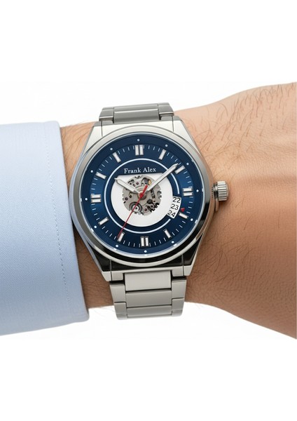 Erkek Kol Saati Antrasit Renk, Mavi Kadran - Şık Metal Kordon, 2 Yıl Garantili modelleri