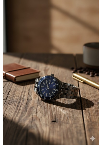 Erkek Kol Saati Mavi ve Gümüş Renk, Mavi Kadran - Şık Metal Kordon, 2 Yıl Garantili fiyatları