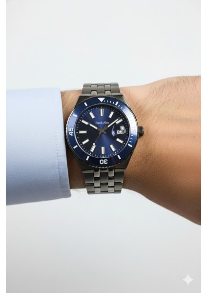 Erkek Kol Saati Mavi ve Gümüş Renk, Mavi Kadran - Şık Metal Kordon, 2 Yıl Garantili modelleri