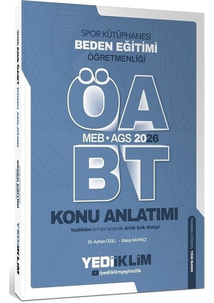 Yediiklim 2026 Öabt Meb-Ags Beden Eğitimi Öğretmenliği Spor Kütüphanesi Konu Anlatımı Yediiklim Yayınları