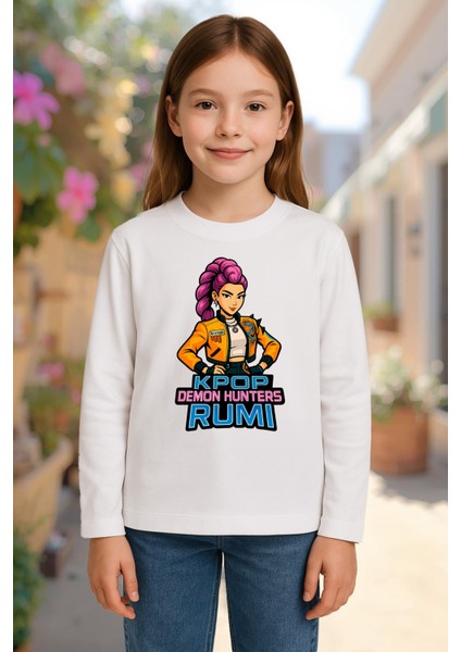 Kpop Demon Hunters Huntrix Rumi Uzun Kollu Baskılı Kız Çocuk Tişört (4-13 Yaş) fiyatları