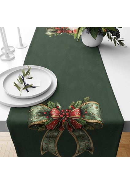 Dijital Baskılı Runner - Yılbaşı / Christmas Desenli - 140X40 cm