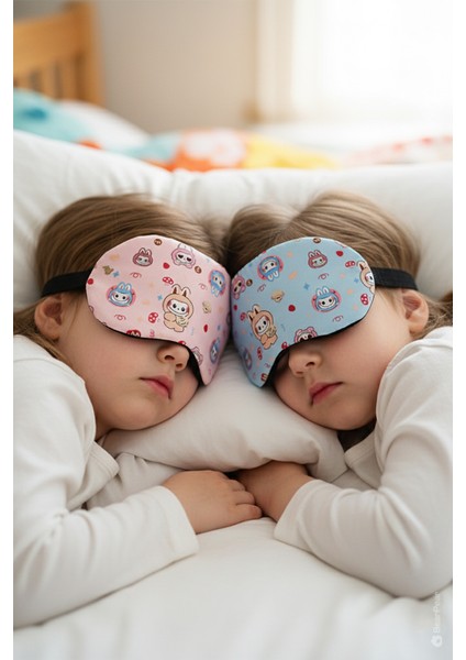 2 Adet Labubu Uyku Bandı Uyku Maskesi Göz Bandı