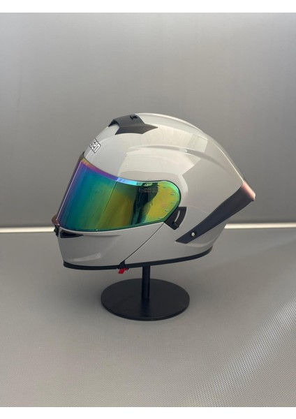 WS-202 Güneş Gözlüklü Çene Açılır Kask (Renkli Vizörlü) Cement Grey fiyatları