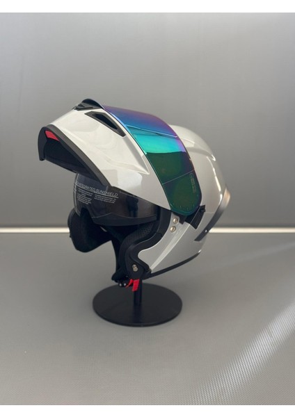 WS-202 Güneş Gözlüklü Çene Açılır Kask (Renkli Vizörlü) Cement Grey indirimleri