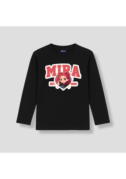 Kpop Demon Hunters Huntrix Mira Uzun Kollu Baskılı Kız Çocuk Tişört (4-13 Yaş))